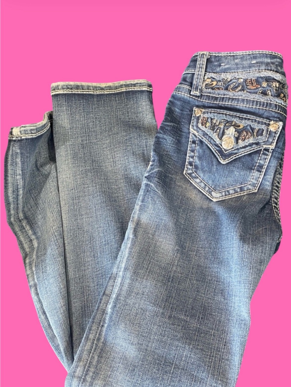 Miss Me Dark Blue Faded Boot Cut Jeans